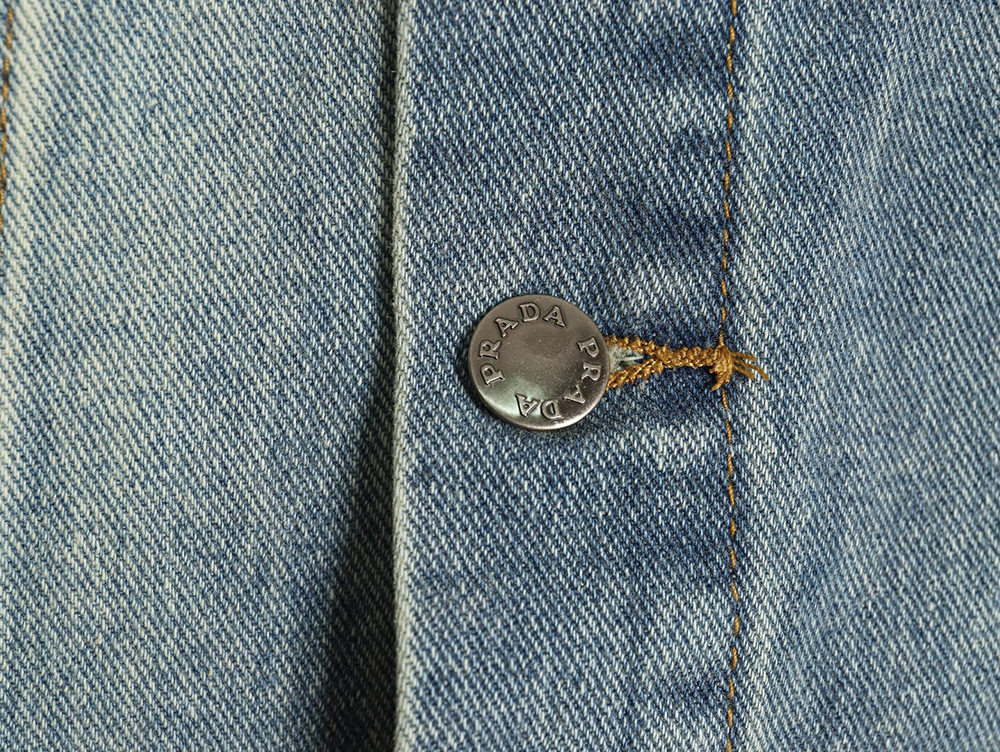 Prada triangle logo washed denim jacket