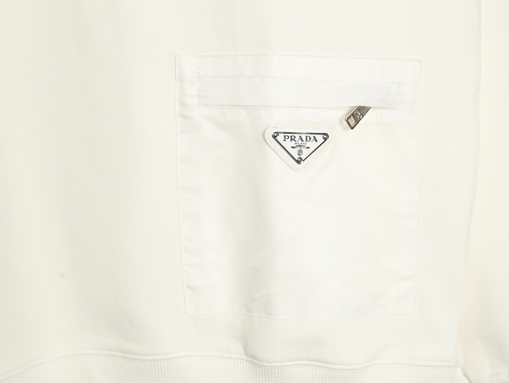 Prada triangle logo pocket crew neck sweatshirt