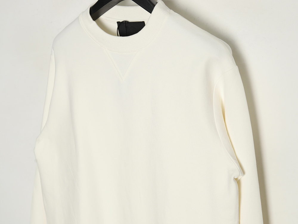 Prada triangle logo pocket crew neck sweatshirt