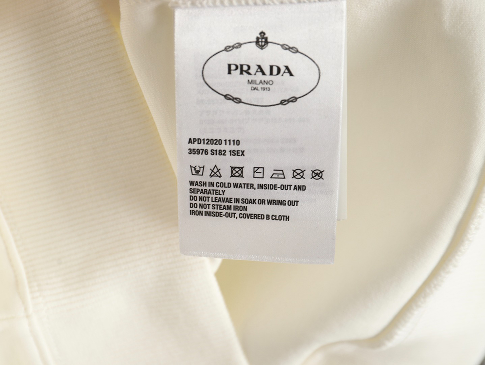 Prada triangle logo pocket crew neck sweatshirt