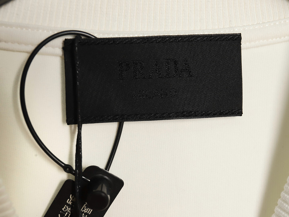 Prada triangle logo pocket crew neck sweatshirt