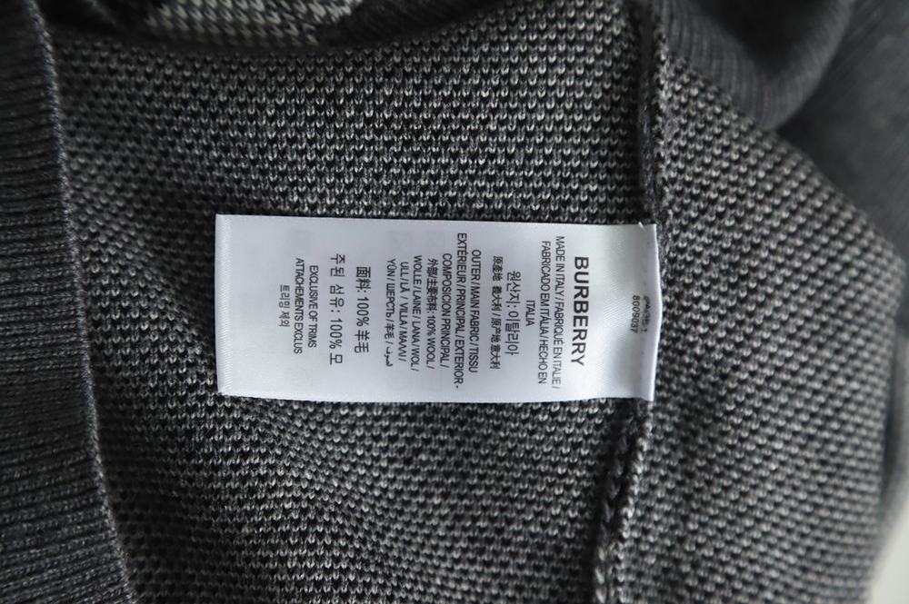 Burberry Grey Striped Knit Hoodie
