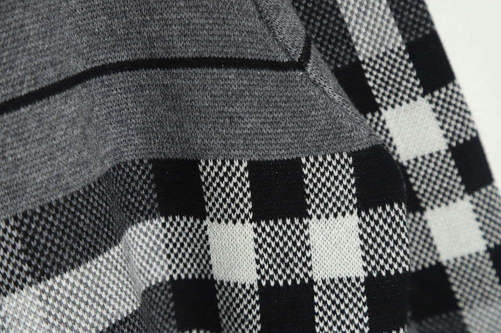 Burberry Grey Striped Knit Hoodie