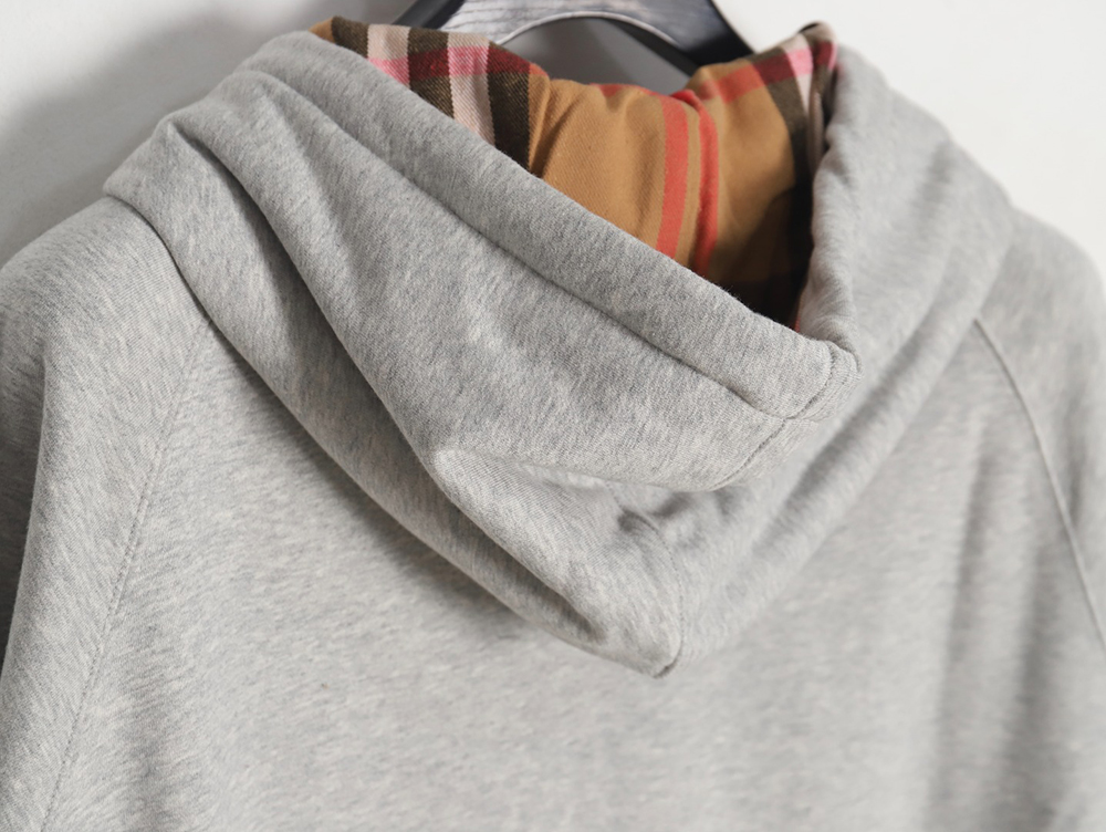 Burberry B Check Hooded Zip-Up Hoodie
