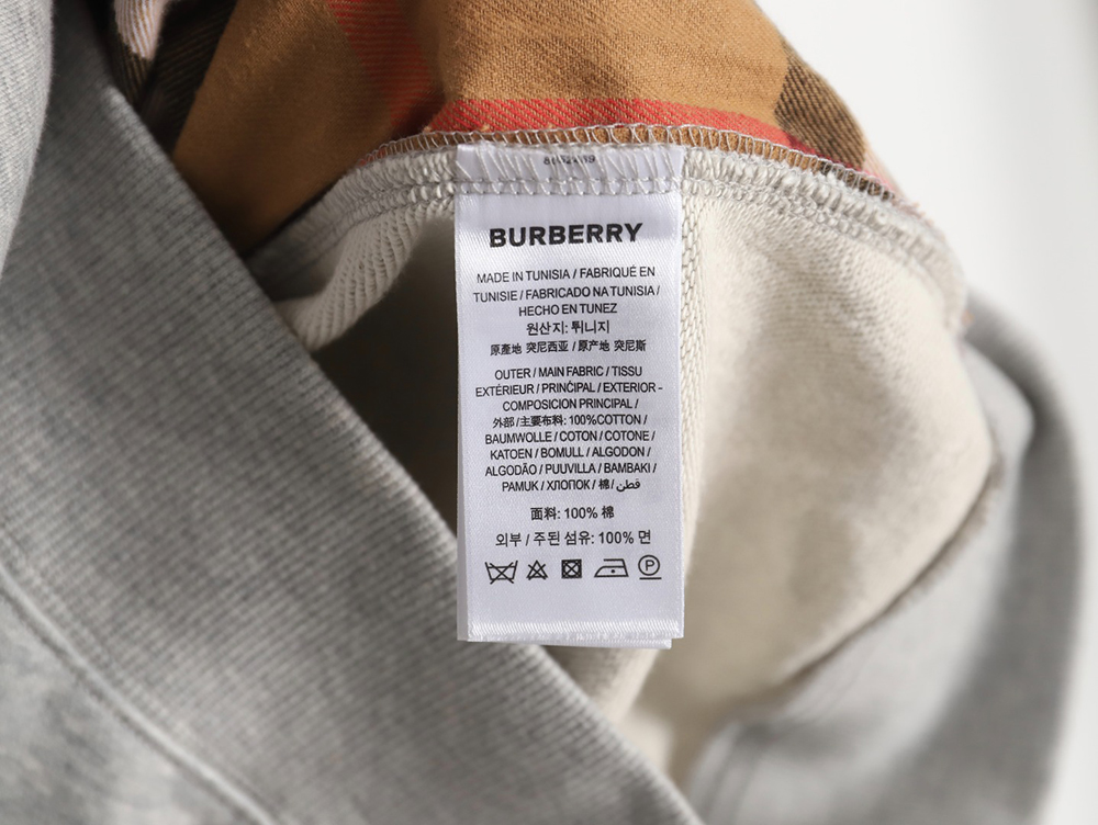 Burberry B Check Hooded Zip-Up Hoodie