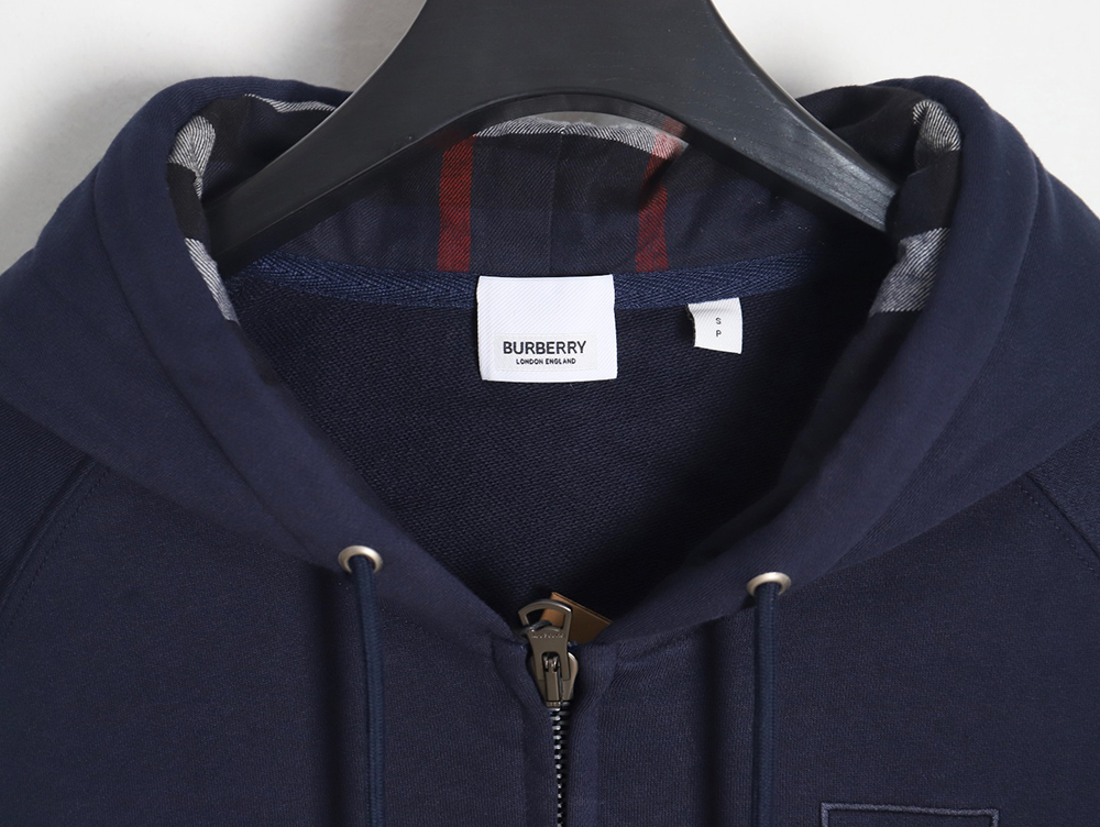 Burberry B Check Hooded Zip-Up Hoodie TSK2