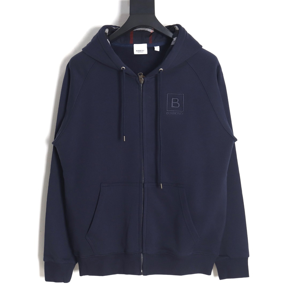 Burberry B Check Hooded Zip-Up Hoodie TSK2