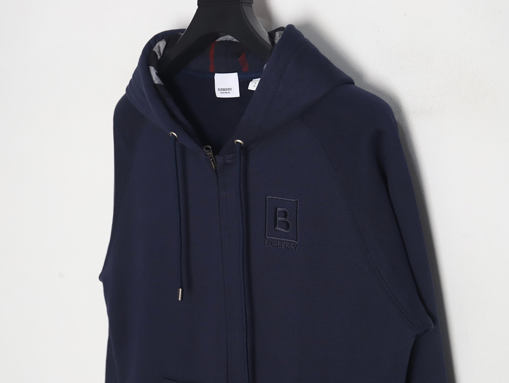 Burberry B Check Hooded Zip-Up Hoodie TSK2