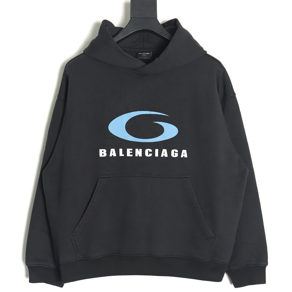 Balenciaga Blue Ring Print Hoodie