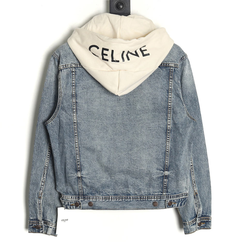 Celine patchwork hooded denim jacket