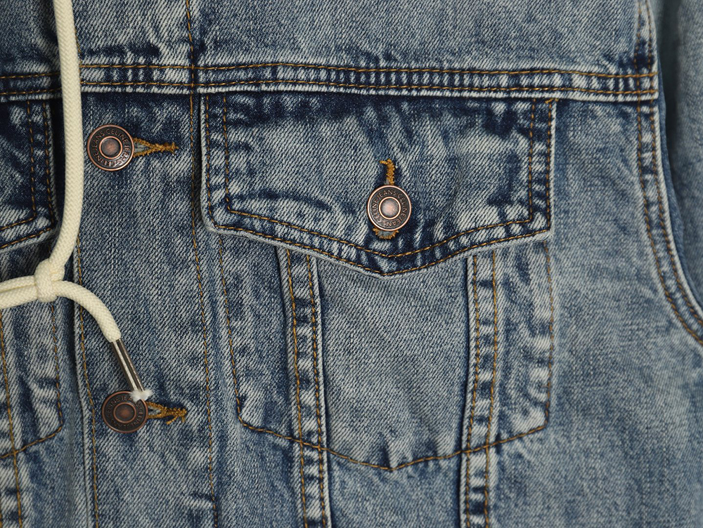 Celine patchwork hooded denim jacket