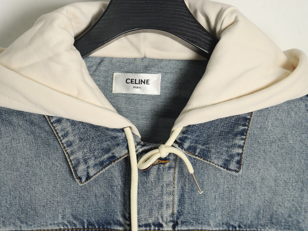 Celine patchwork hooded denim jacket