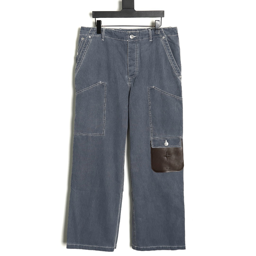 Dior x Stone island co-branded pocket denim trousers