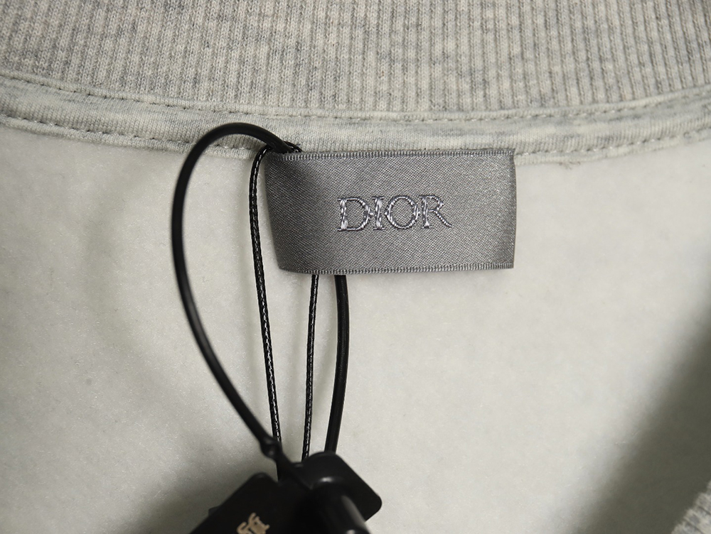Dior Silver Logo Embroidered Crew Neck Plush Sweatshirt TSK1