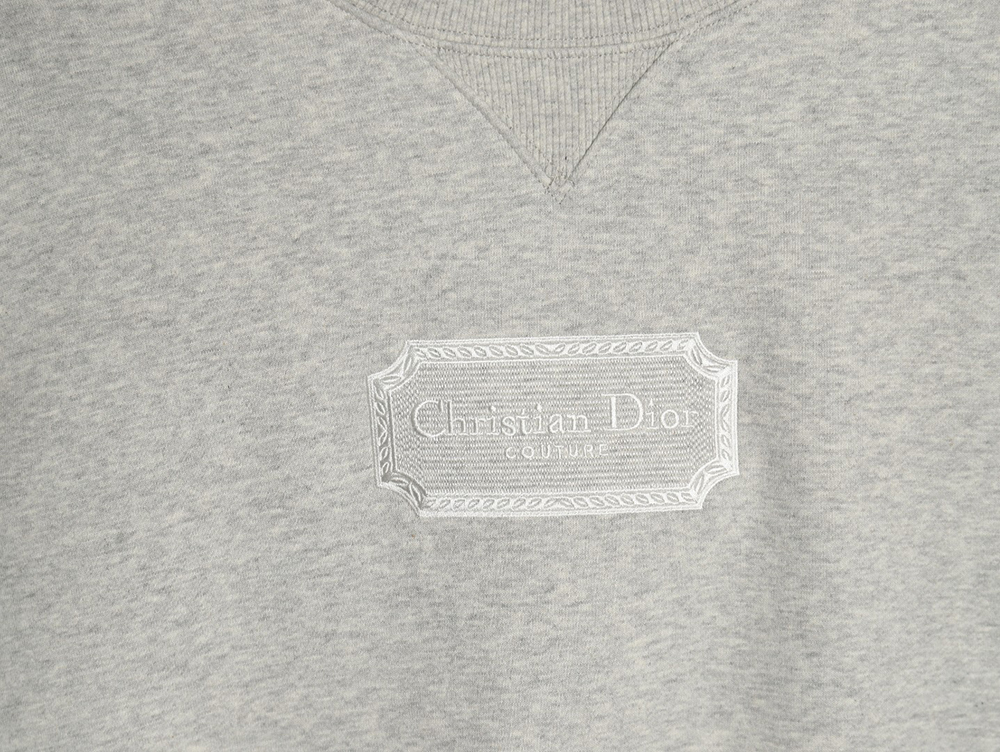 Dior Silver Logo Embroidered Crew Neck Plush Sweatshirt TSK1