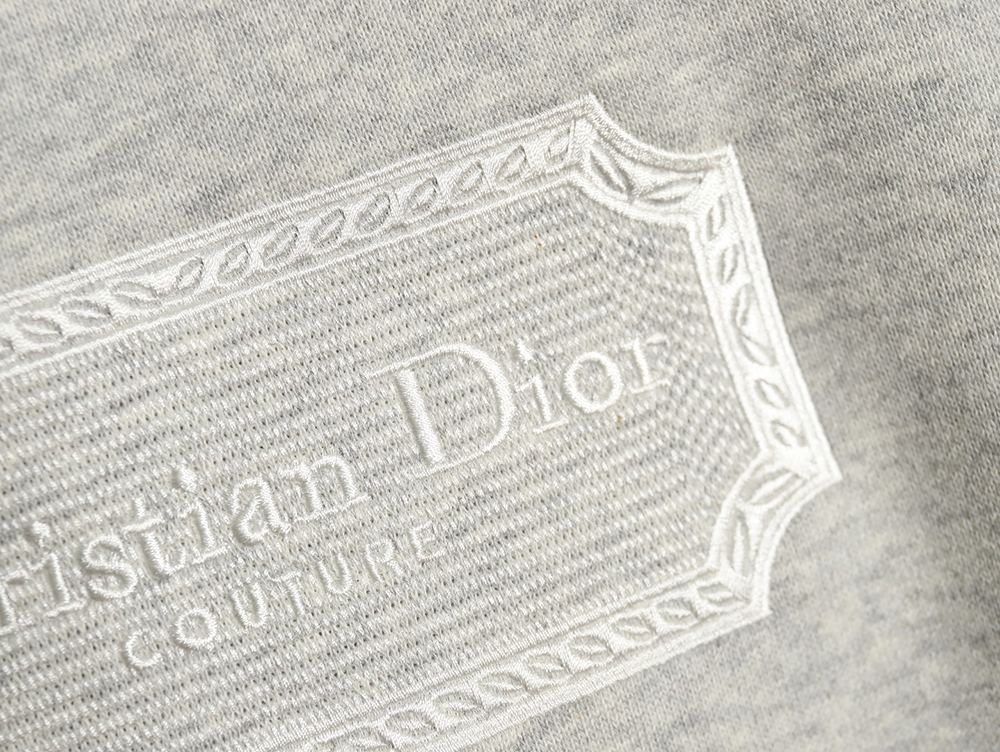 Dior Silver Logo Embroidered Crew Neck Plush Sweatshirt TSK1