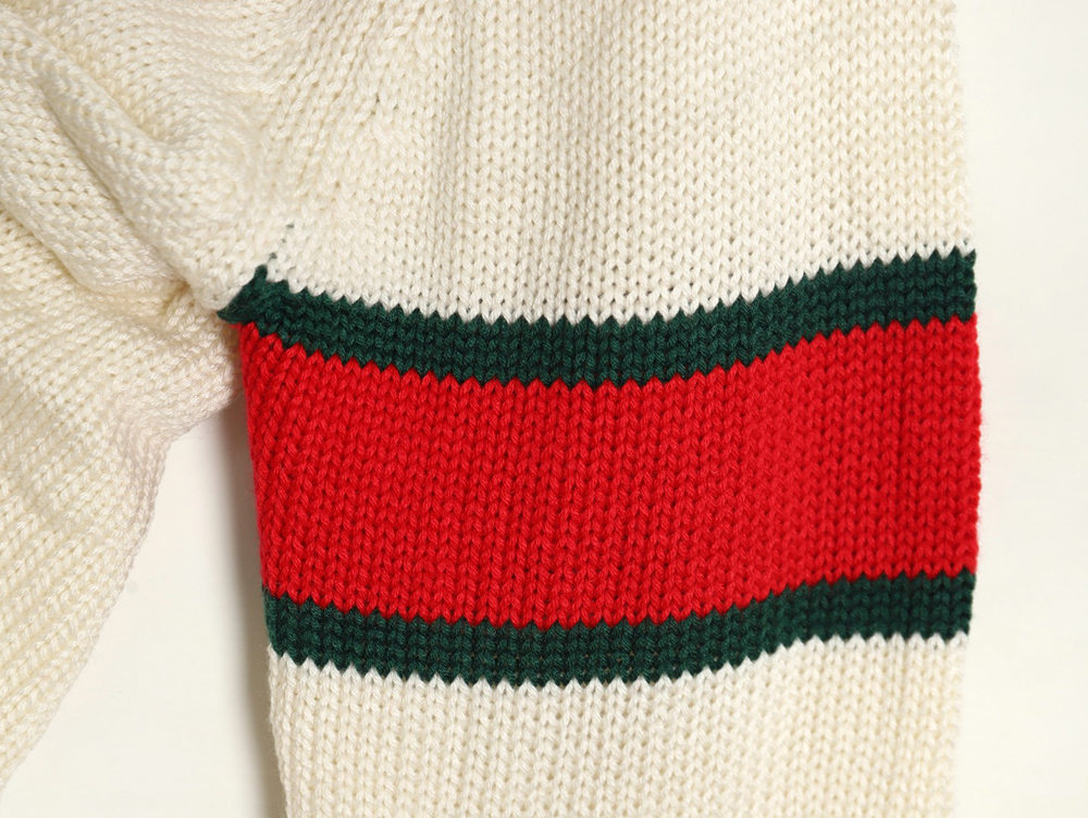 Gucci Red and Green Striped Cardigan Sweater