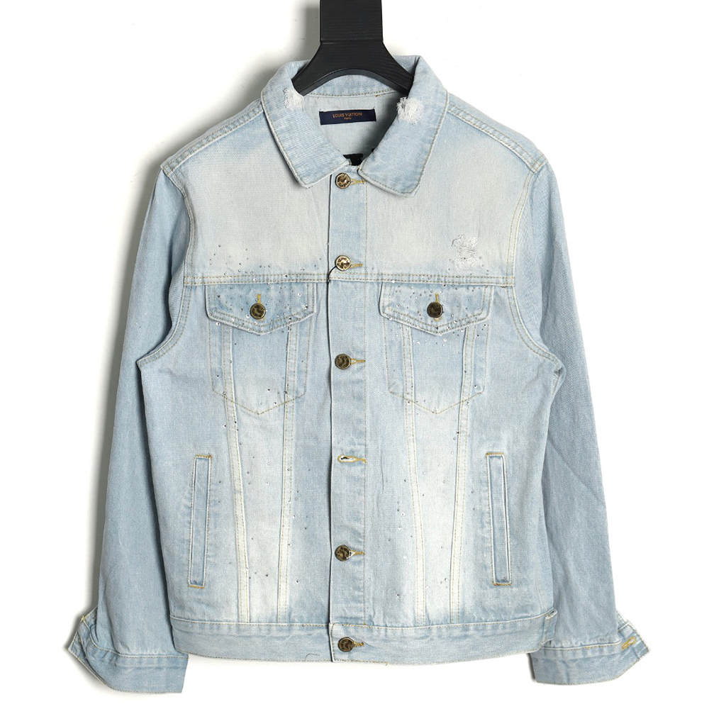 Louis Vuitton Gypsophila hot diamond embroidery denim jacket