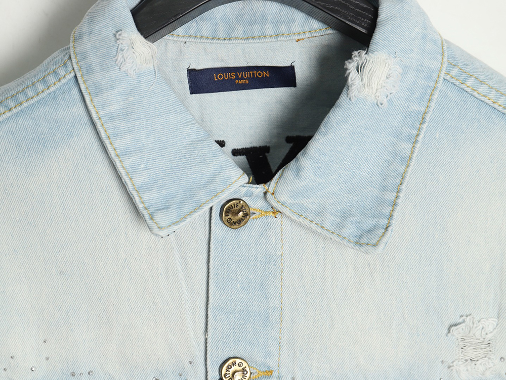 Louis Vuitton Gypsophila hot diamond embroidery denim jacket