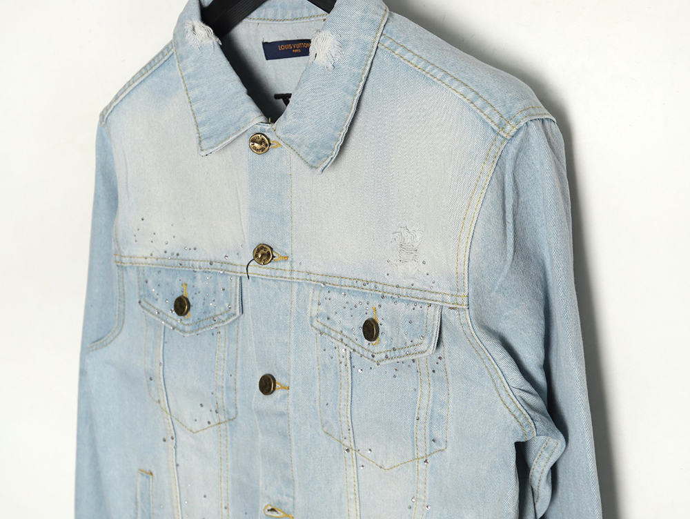 Louis Vuitton Gypsophila hot diamond embroidery denim jacket