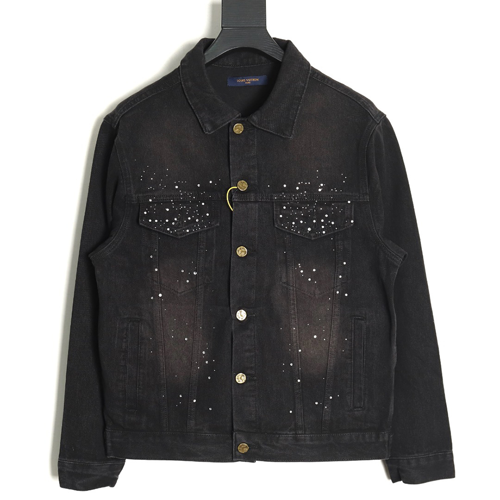 Louis Vuitton Gypsophila hot diamond embroidery denim jacket TSK1