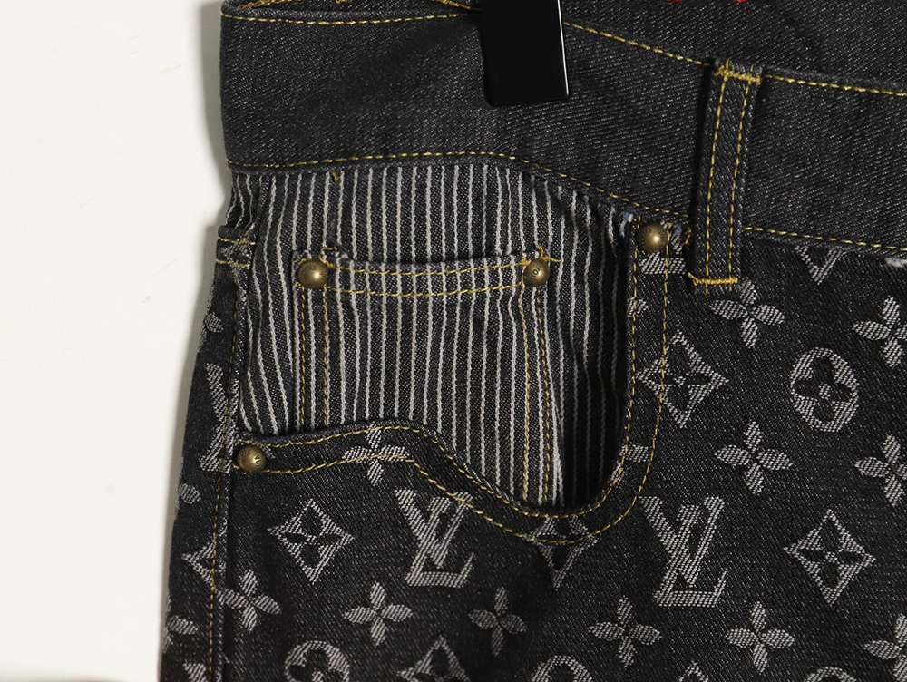 Louis Vuitton co-branded NIGO patchwork contrast denim trousers