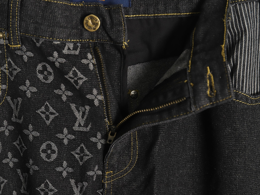 Louis Vuitton co-branded NIGO patchwork contrast denim trousers