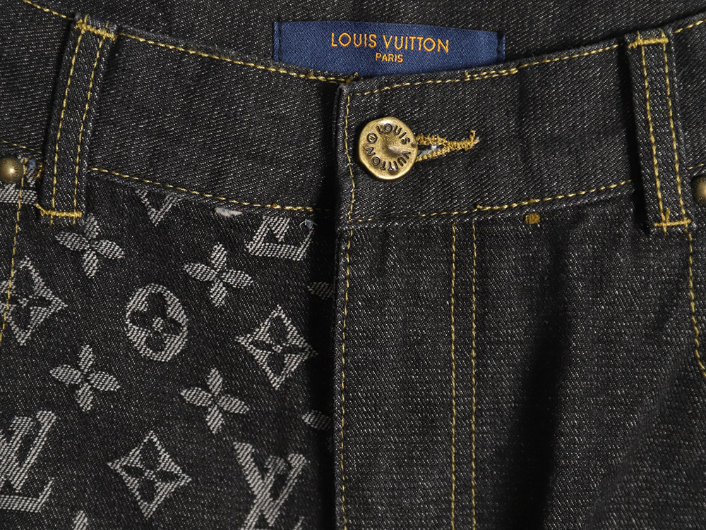 Louis Vuitton co-branded NIGO patchwork contrast denim trousers