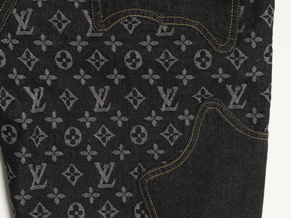 Louis Vuitton co-branded NIGO patchwork contrast denim trousers