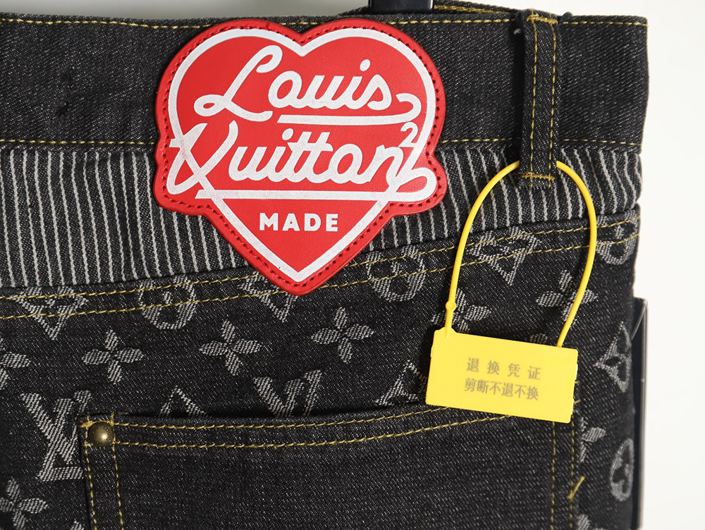Louis Vuitton co-branded NIGO patchwork contrast denim trousers
