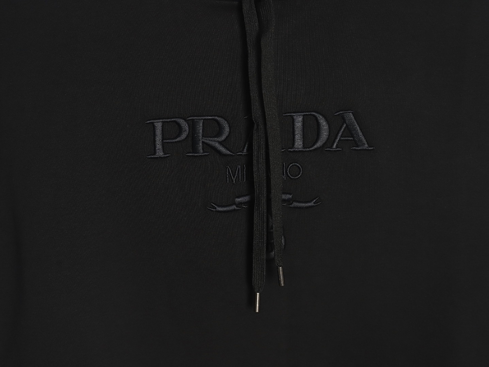 Prada Chest Embroidered Logo Hoodie
