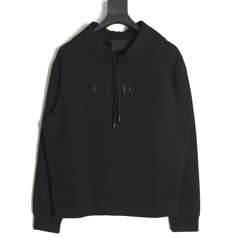 Prada Chest Embroidered Logo Hoodie