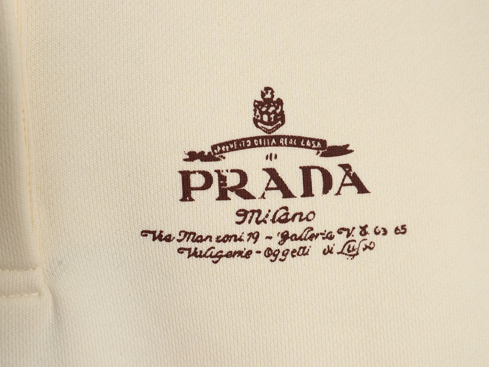 Prada distressed logo print lapel sweatshirt