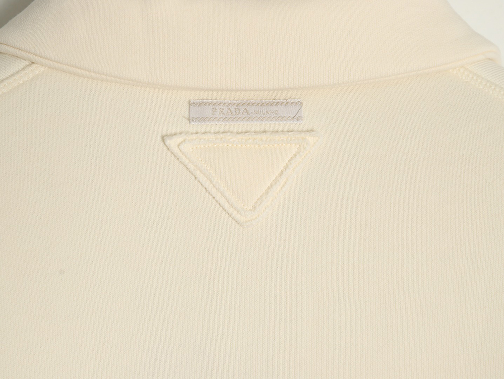 Prada distressed logo print lapel sweatshirt
