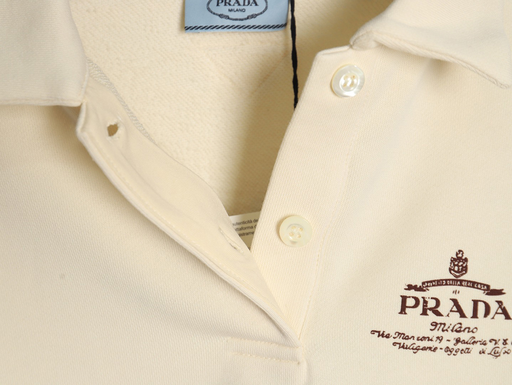 Prada distressed logo print lapel sweatshirt