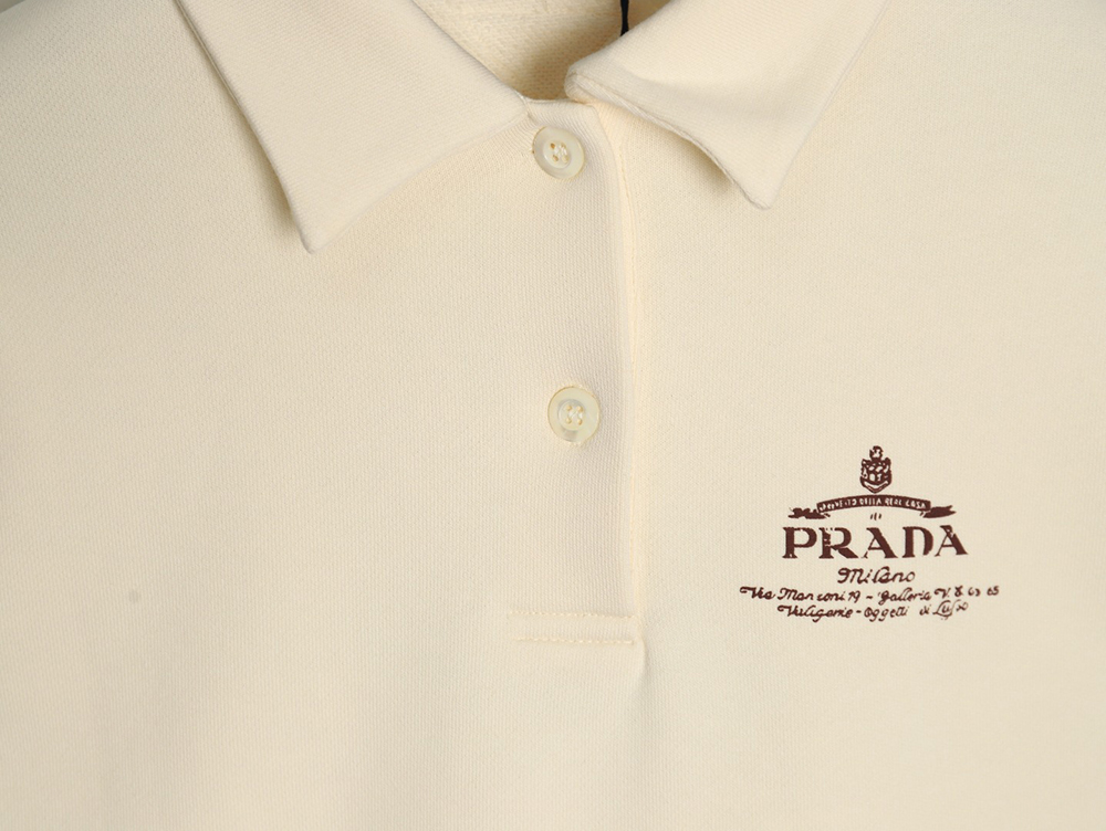 Prada distressed logo print lapel sweatshirt