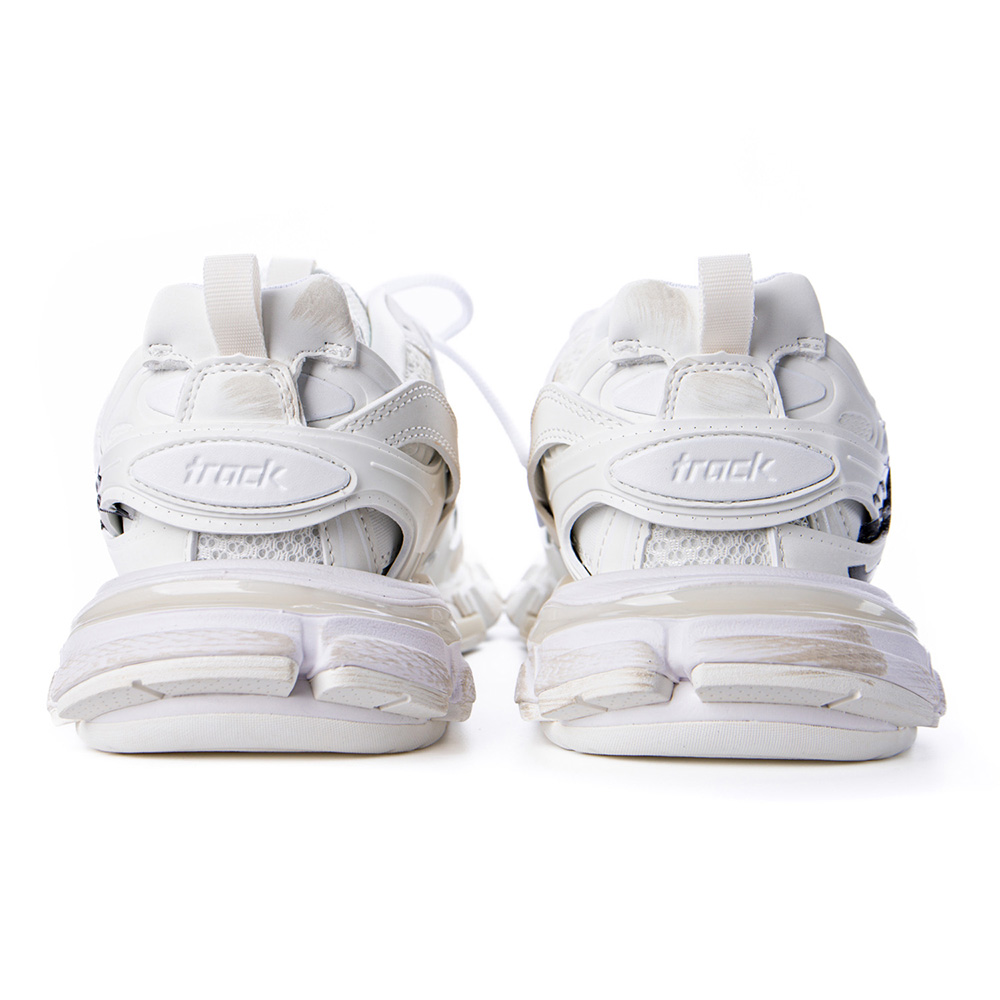 Balenciaga Track Signature Sneaker In White/Black
