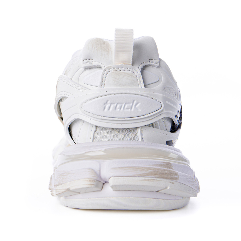 Balenciaga Track Signature Sneaker In White/Black