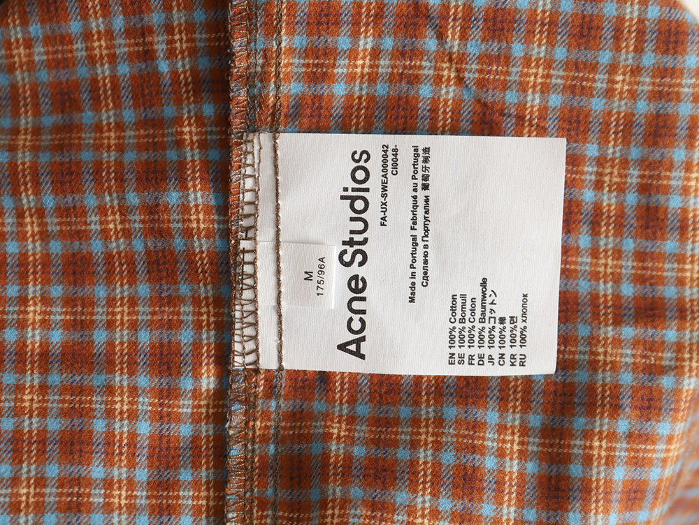 Acne Studios patchwork check long-sleeved shirt
