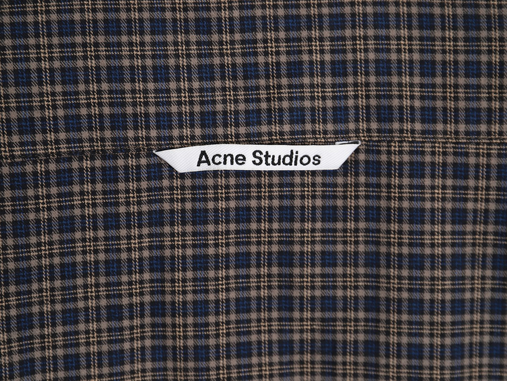 Acne Studios patchwork check long-sleeved shirt TSK1