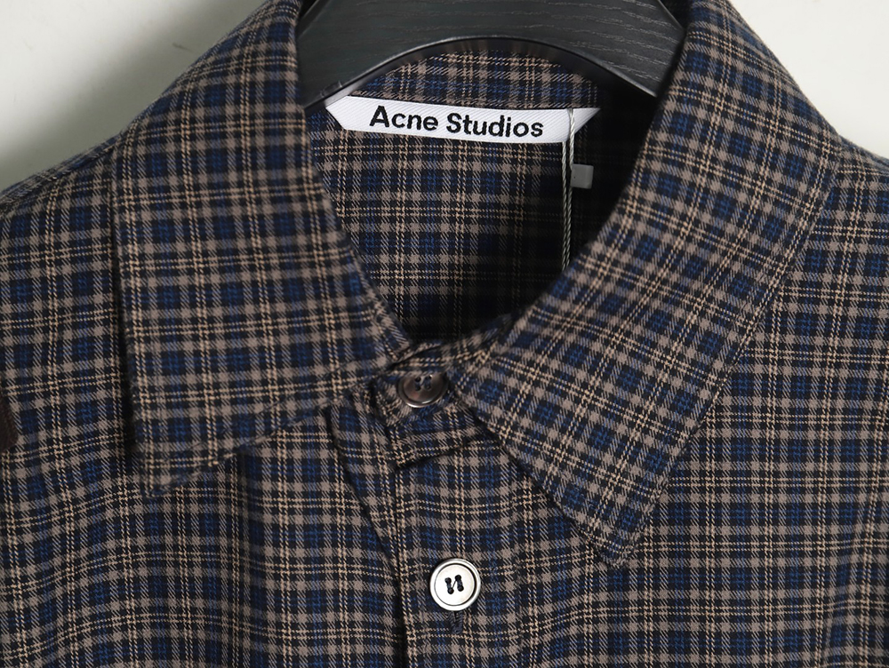 Acne Studios patchwork check long-sleeved shirt TSK1