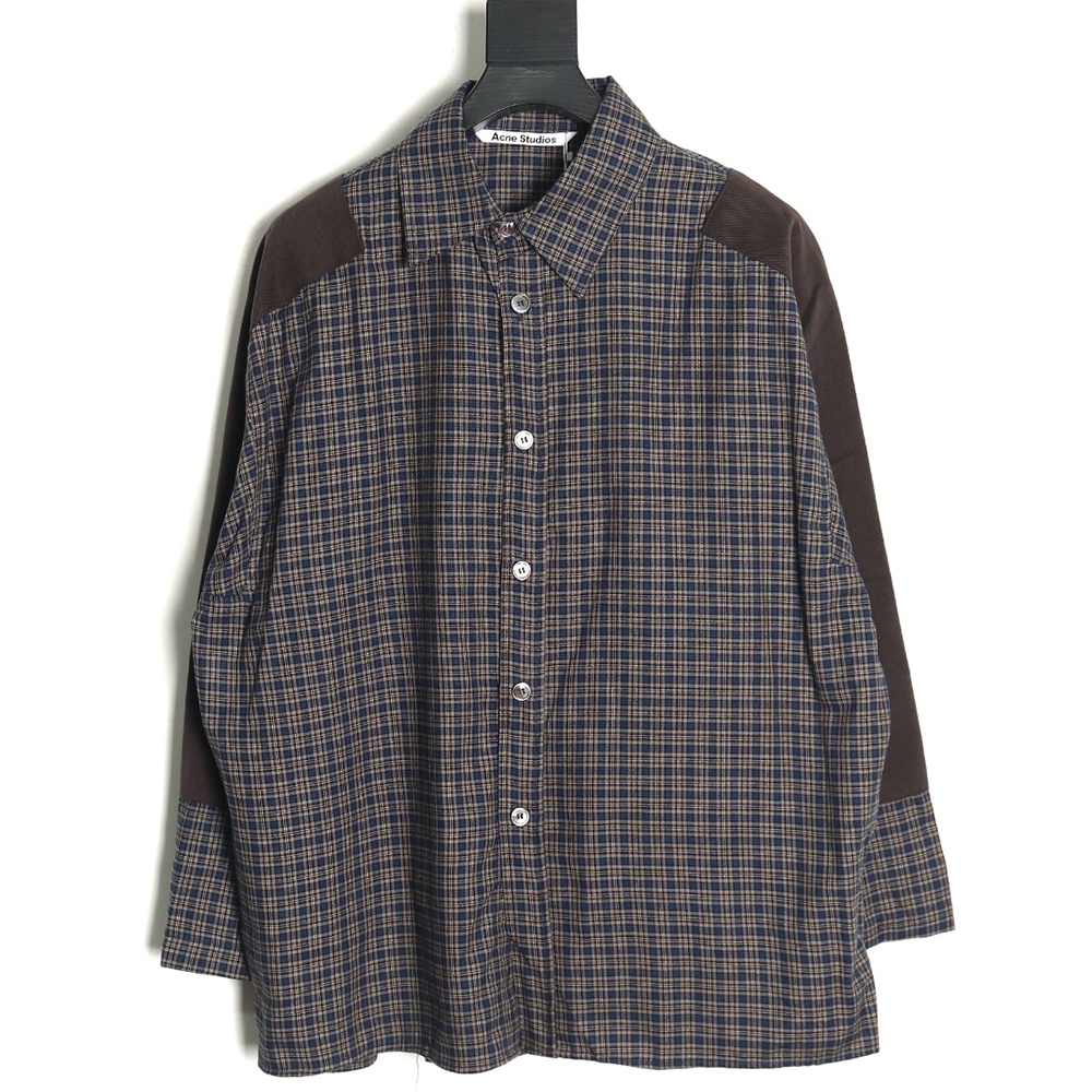 Acne Studios patchwork check long-sleeved shirt TSK1