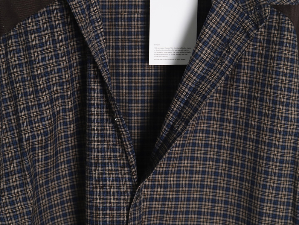 Acne Studios patchwork check long-sleeved shirt TSK1
