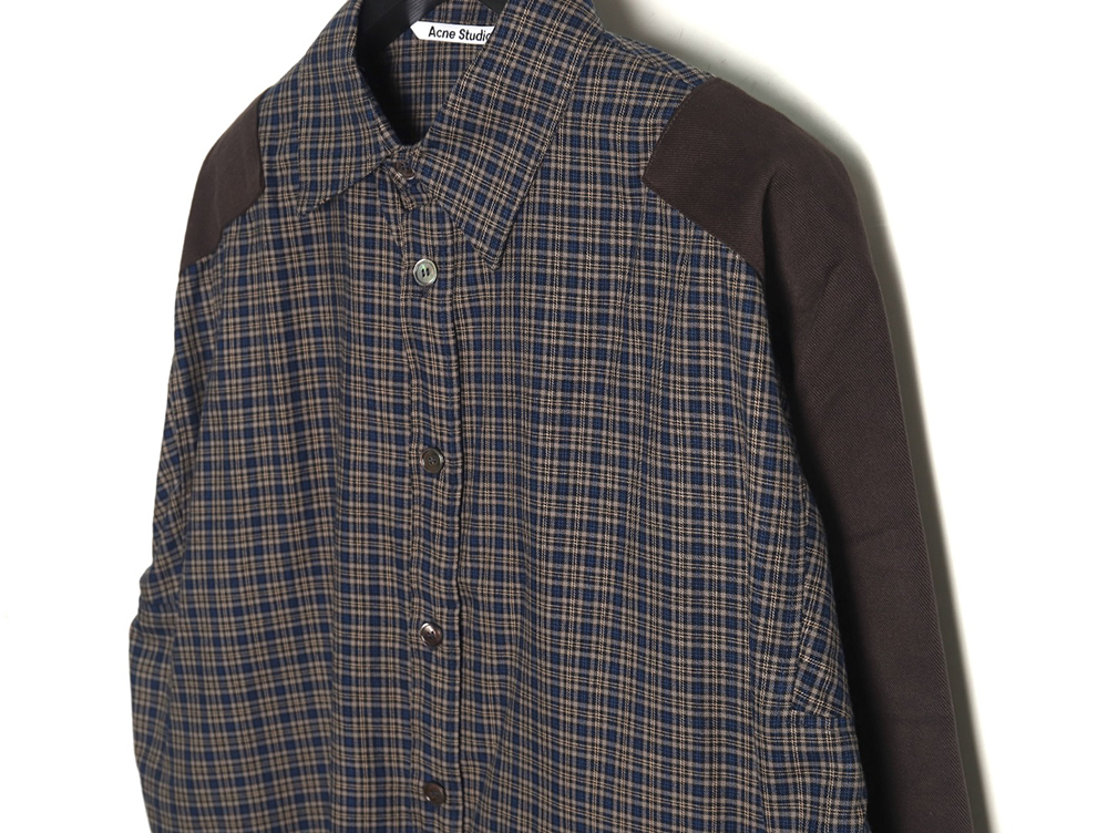 Acne Studios patchwork check long-sleeved shirt TSK1