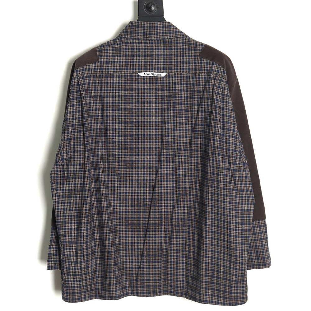 Acne Studios patchwork check long-sleeved shirt TSK1