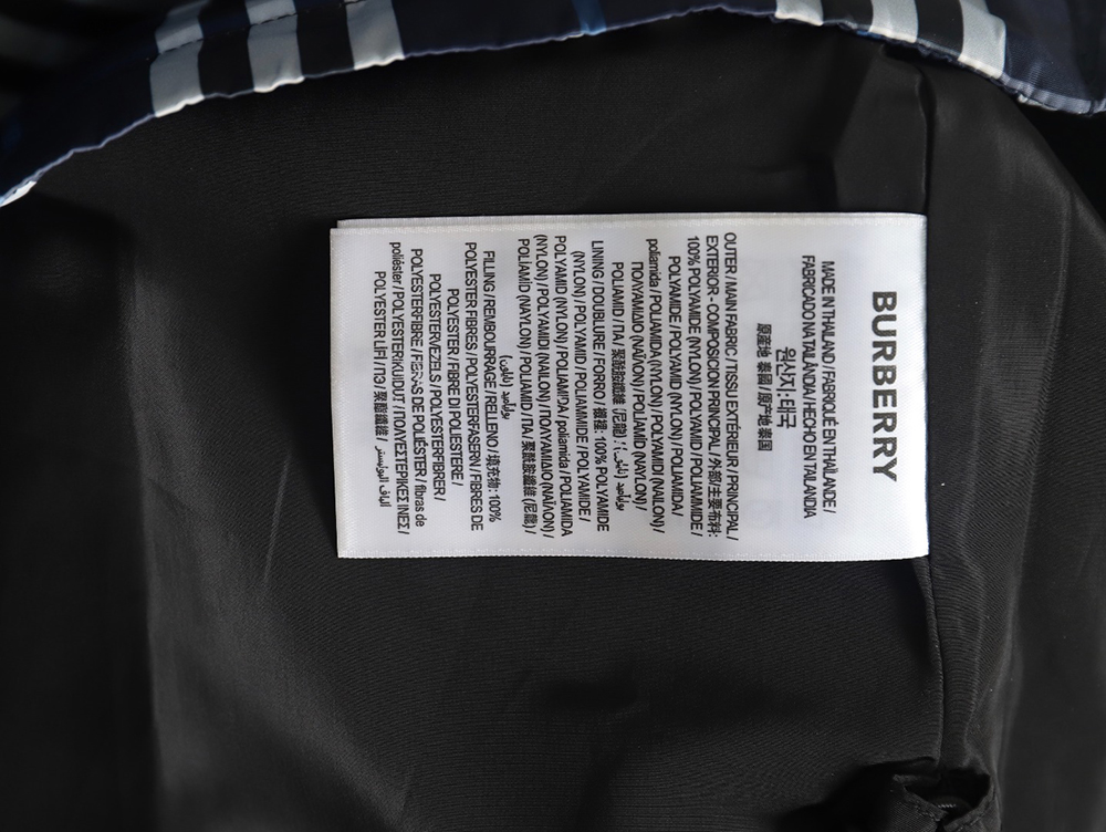 Burberry Blue and White Check Hooded Jacket