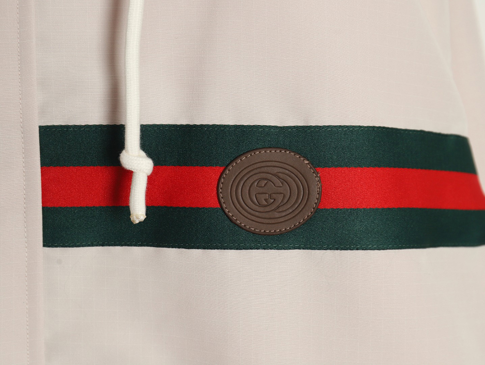 Gucci Red and Green Web Double-sided Windbreaker Hooded Jacket