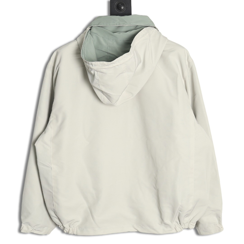Gucci Red and Green Web Double-sided Windbreaker Hooded Jacket TSK1