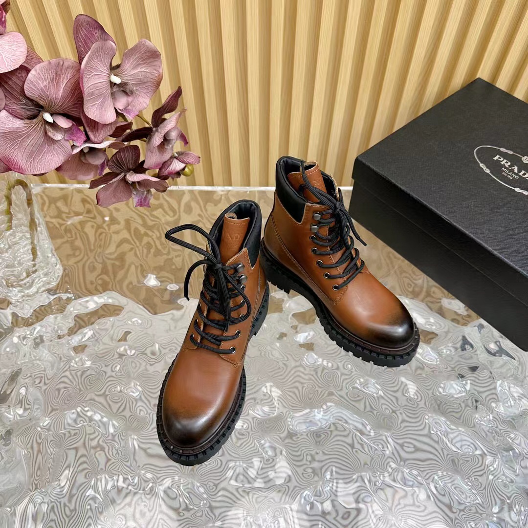 Prada Leather work boots