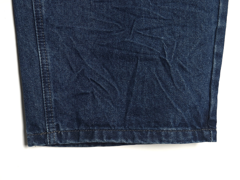 Balenciaga black and blue patchwork ripped denim trousers